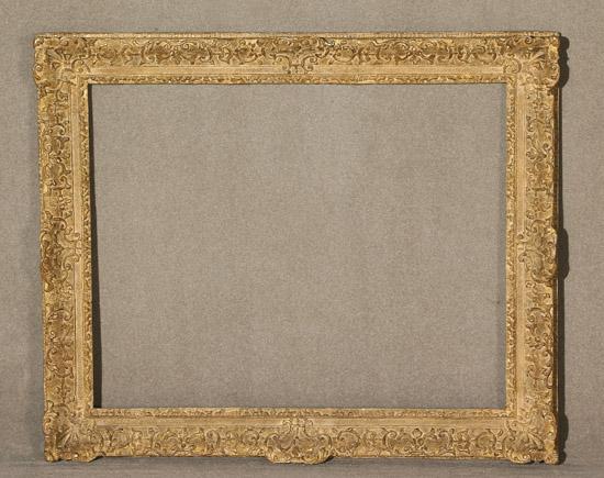 Appraisal: Louis XV Style White-Washed Giltwood and Sanded-Frieze Frame th Century