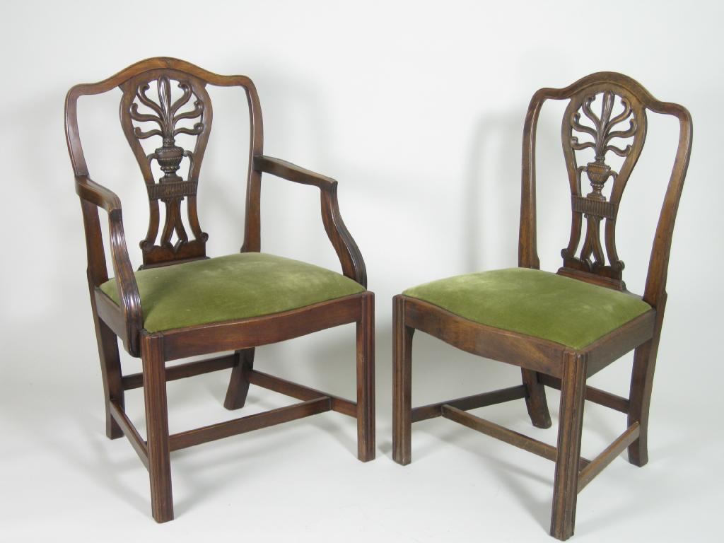 Appraisal: A set of six Georgian mahogany Dining Chairs with shaped