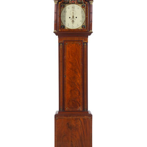 Appraisal: A Regency Brass Inlaid Mahogany Longcase Clock with an Animated