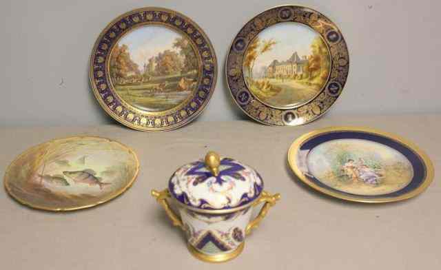 Appraisal: Lot of Assorted Porcelains Incl Sevres Limoges plates and Sevres