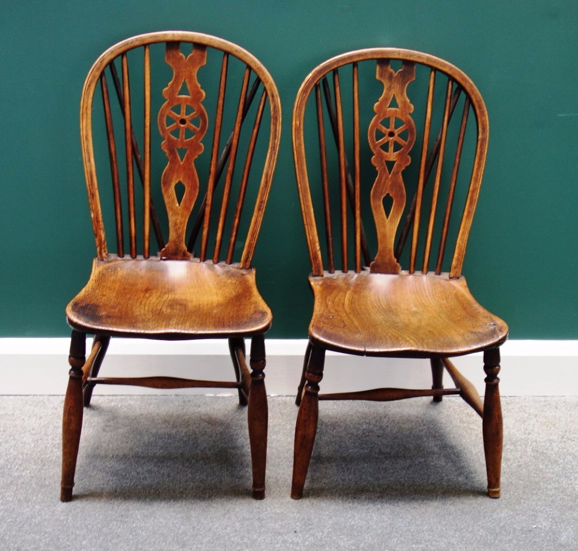 Appraisal: A set of four th century ash and elm wheel