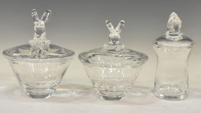 Appraisal: lot of Steuben colorless art glass including candy dishes designed