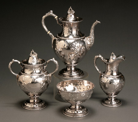 Appraisal: American Silver Four-Piece Tea Service William Gale Sons New York