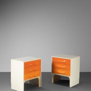 Appraisal: Raymond Loewy French-American - Pair of DF Nightstands Compagnie d'Esthetique