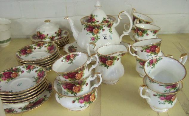 Appraisal: A Royal Albert 'Old Country Roses' part tea service seconds