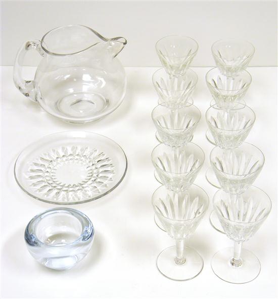 Appraisal: Thirteen pieces of assorted glassware including ten Baccarat sherry glasses