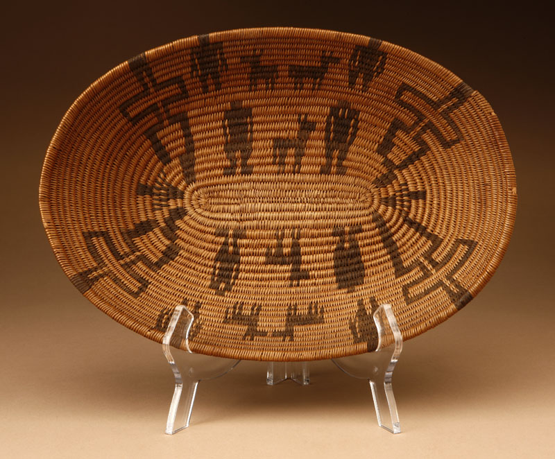 Appraisal: A Native American Apache figured oval basket A Native American