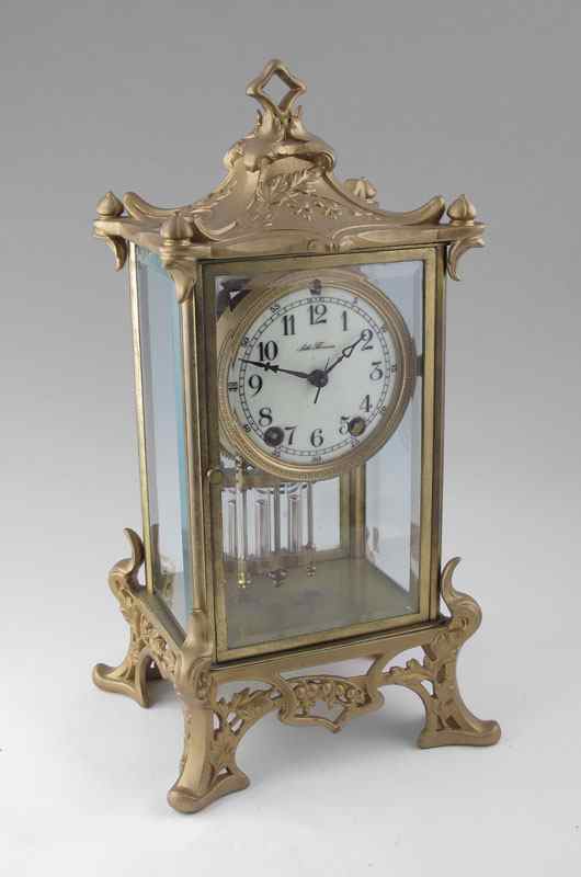 Appraisal: SETH THOMAS EMPIRE NO CRYSTAL REGULATOR CLOCK Ornate brass case