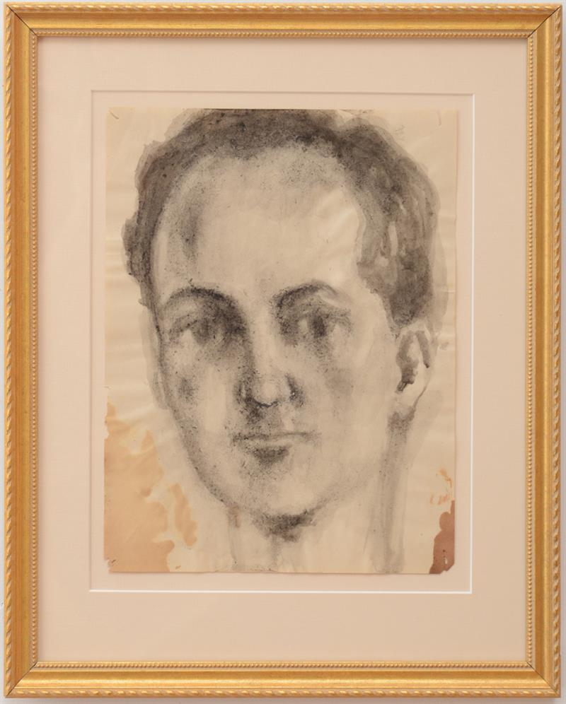 Appraisal: PAVEL TCHELITCHEW - UNTITLED PORTRAIT HEAD Ink wash on paper