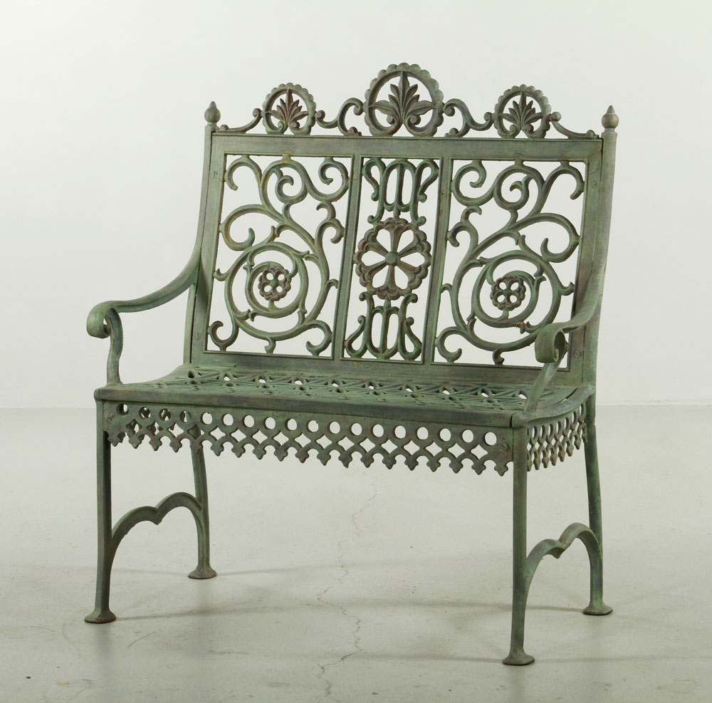 Appraisal: - th C Victorian Cast Iron Bench th century Victorian