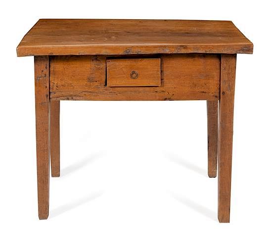 Appraisal: A Provincial Fruitwood Work Table Height x width x depth