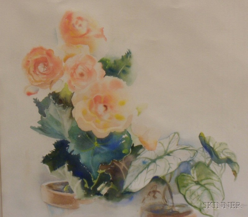 Appraisal: Framed Watercolor on Paper board of a Begonia inscribed Kay