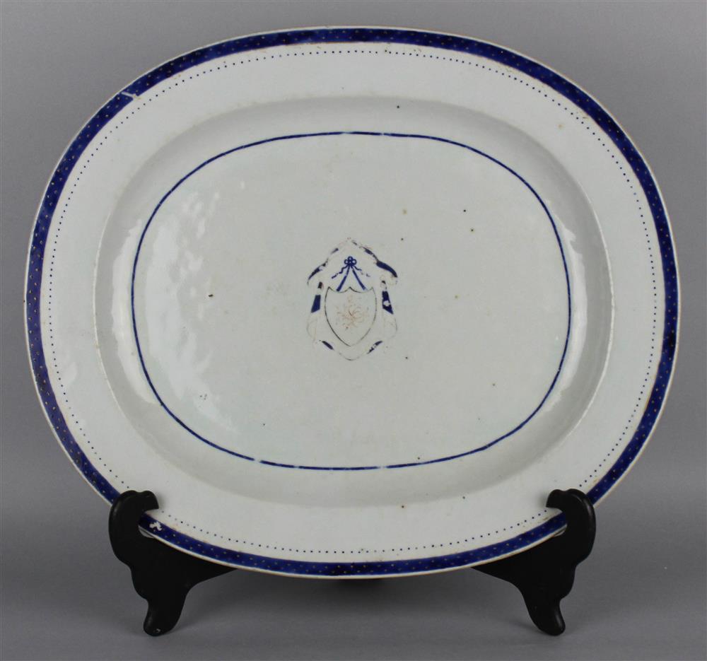 Appraisal: CHINESE EXPORT PORCELAIN PLATTER TH CENTURY of oval form with