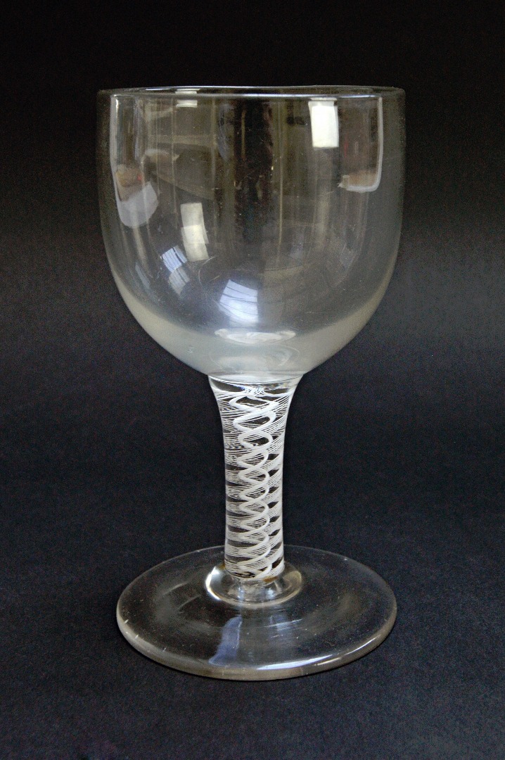 Appraisal: A wine goblet circa with ovoid bowl and double series