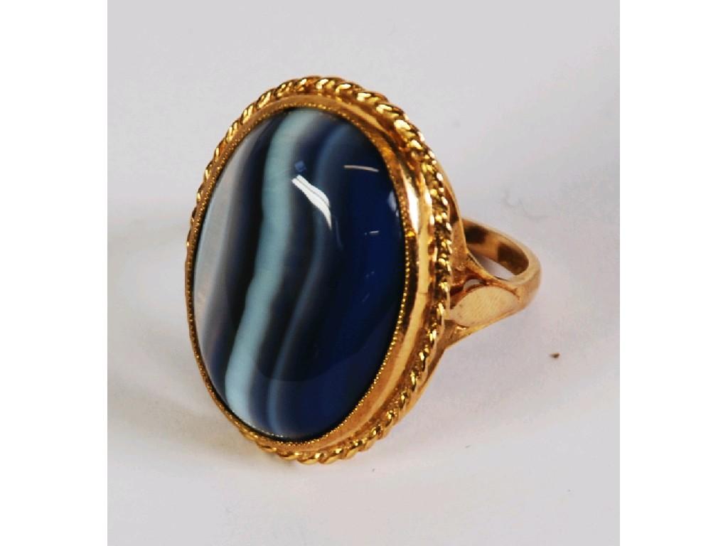 Appraisal: ct GOLD DRESS RING set with a large cabochon oval