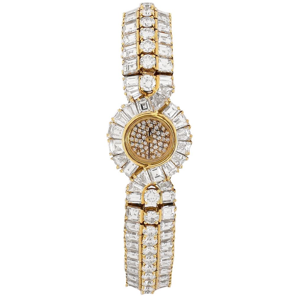 Appraisal: Graff Diamond and K Gold Watch Lady's Vintage Graff Carat