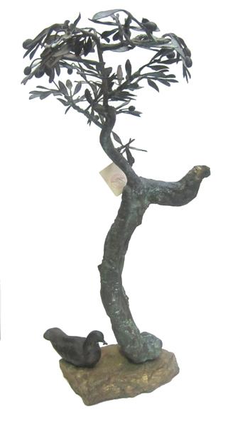 Appraisal: LOUIZA DIMITRIOU BRONZE SCULPTURE OF A TREE BIRD CM HIGH