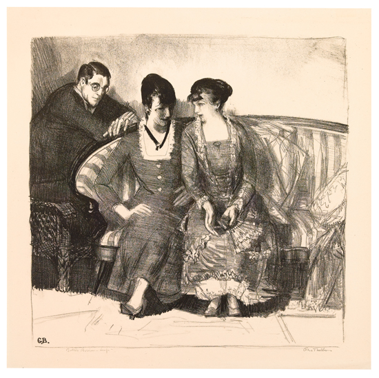 Appraisal: GEORGE BELLOWS Emma Elsie and Gene Lithograph on thin cream