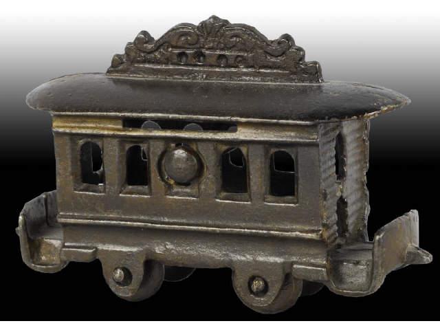 Appraisal: Cast Iron Trolley Still Bank Description Made in the US