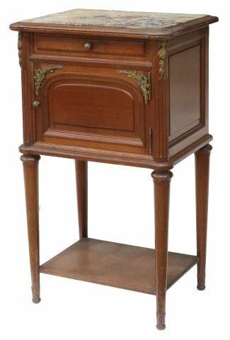 Appraisal: Louis XVI style mahogany bedside cabinet early th c insert