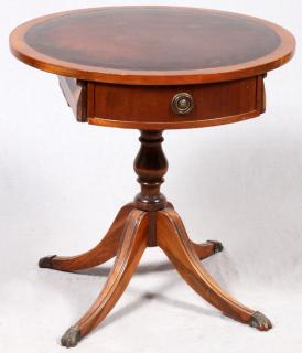 Appraisal: MAHOGANY DRUM TABLE FEDERAL STYLE CIRCA H DIA Leather top