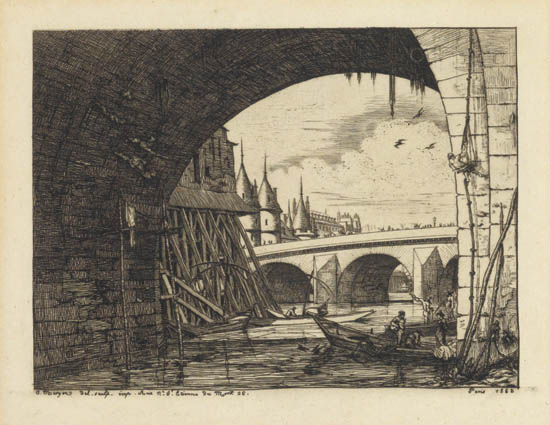 Appraisal: CHARLES MERYON L'Arche du Pont Notre-Dame Etching x mm x