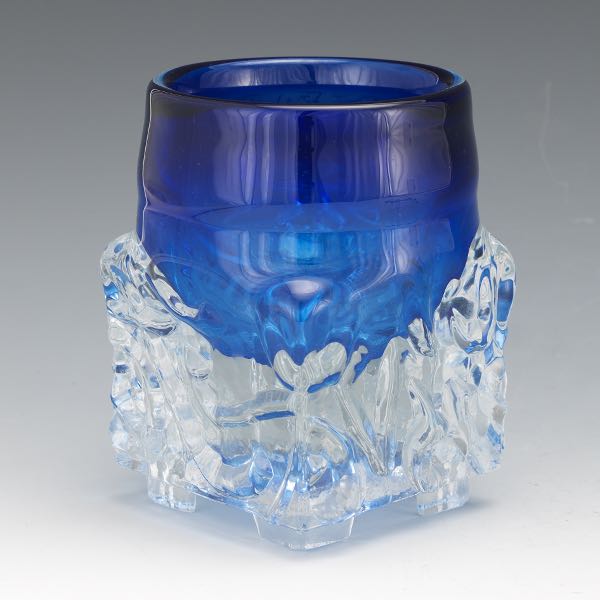 Appraisal: MICHAEL MIKULA AMERICAN CONTEMPORARY x x Vase with round cobalt