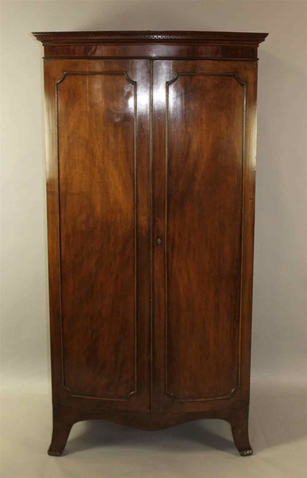 Appraisal: GEORGE III STYLE MAHOGANY CABINET partially composed of older elements