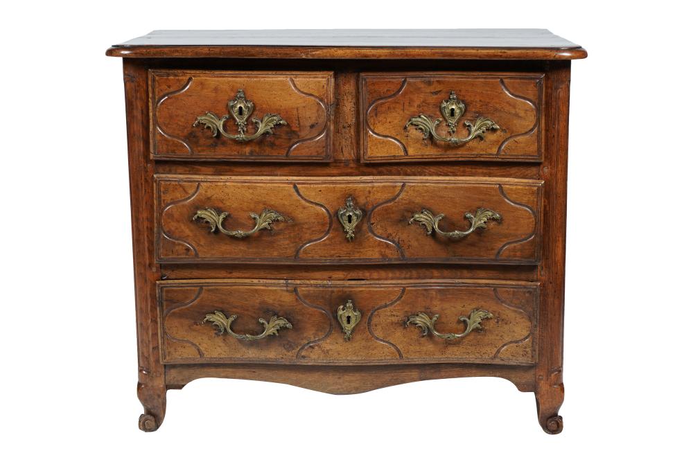 Appraisal: FRENCH PROVINCIAL WALNUT COMMODECondition general marks nicks scratches gouges and