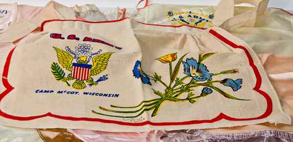 Appraisal: US WWII Homefront Army Aprons Lot of Ten Lot includes