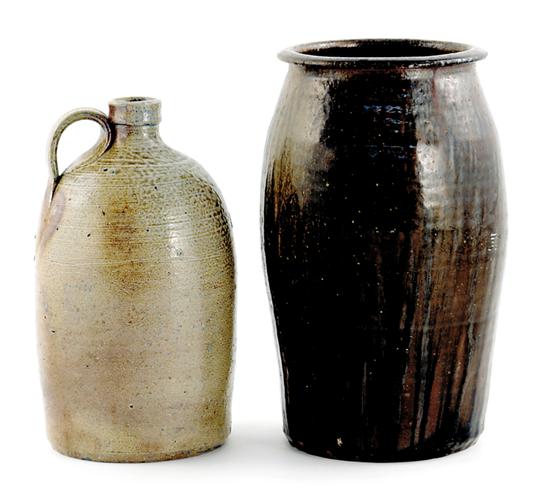 Appraisal: Southern pottery jug and jar North Carolina and Georgia first