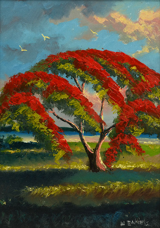 Appraisal: DANIELS Willie American th Century Florida Highwaymen Royal Poinciana by