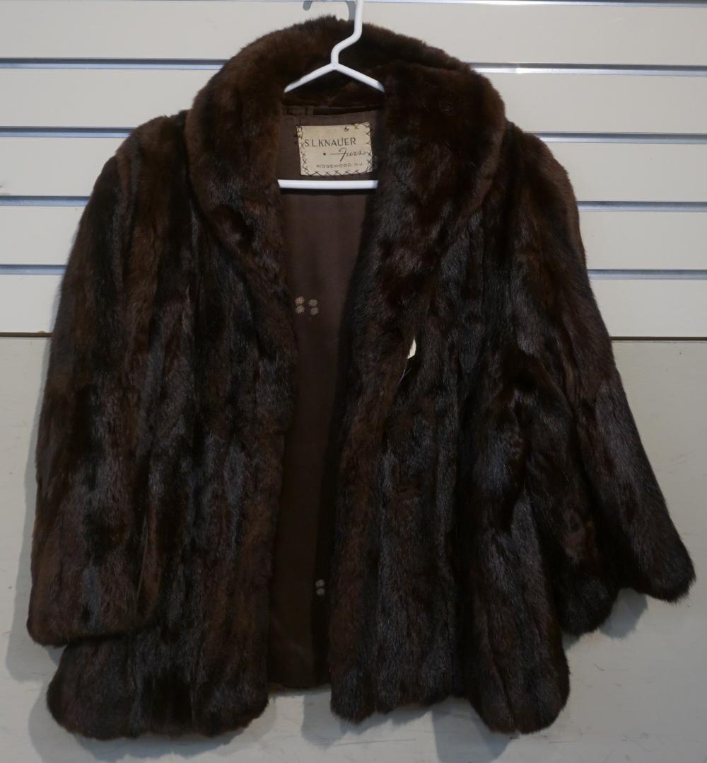 Appraisal: BROWN MINK JACKET RETAILED S L KNAUERBrown Mink Jacket Retailed