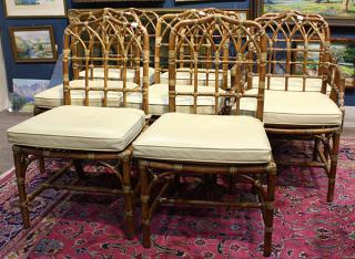 Appraisal: lot of McGuire San Francisco dining chairs each having a