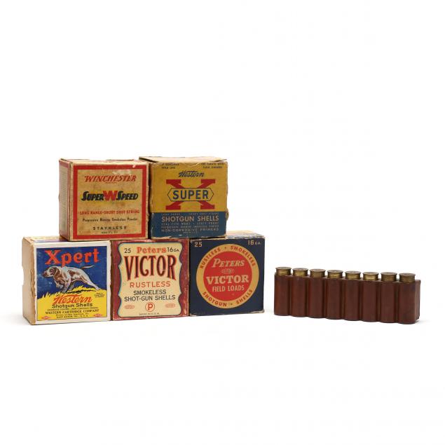 Appraisal: VINTAGE GAUGE SHOTGUN SHELLS IN ORIGINAL BOXES AND BELT CLIP