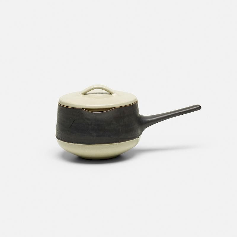 Appraisal: Lucy Rie and Hans Coper lidded pot Lucy Rie and