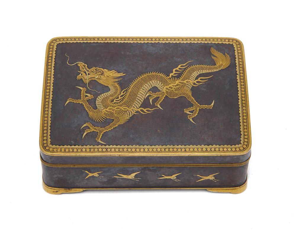 Appraisal: Fine Japanese Meiji Gilt Metal Box signed length in Condition