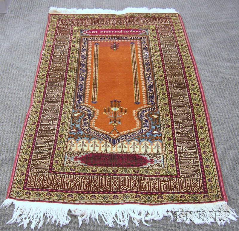 Appraisal: Prayer Rug dated ft in x ft