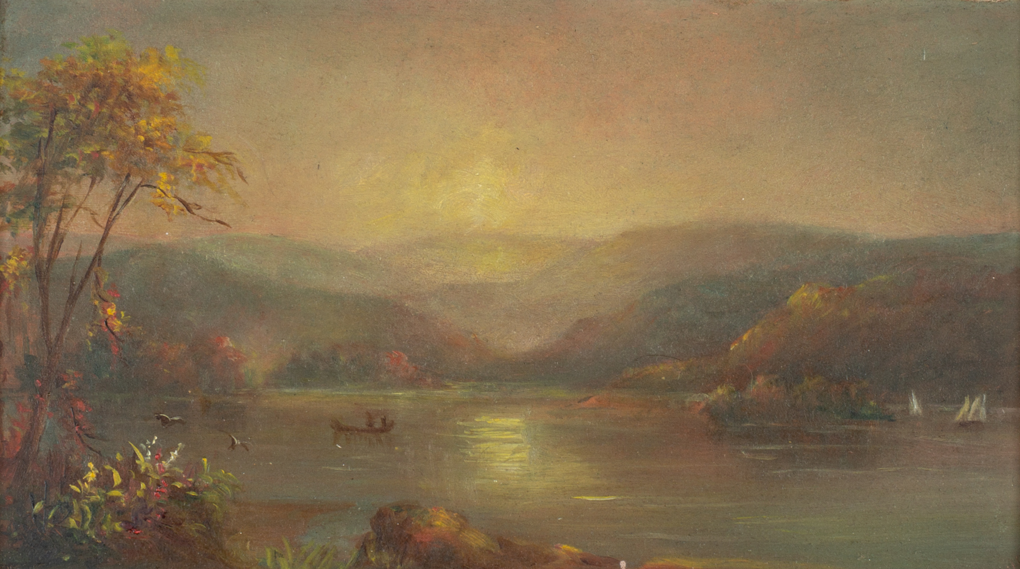 Appraisal: HUDSON RIVER SCHOOL PAINTING oil on board unsigned