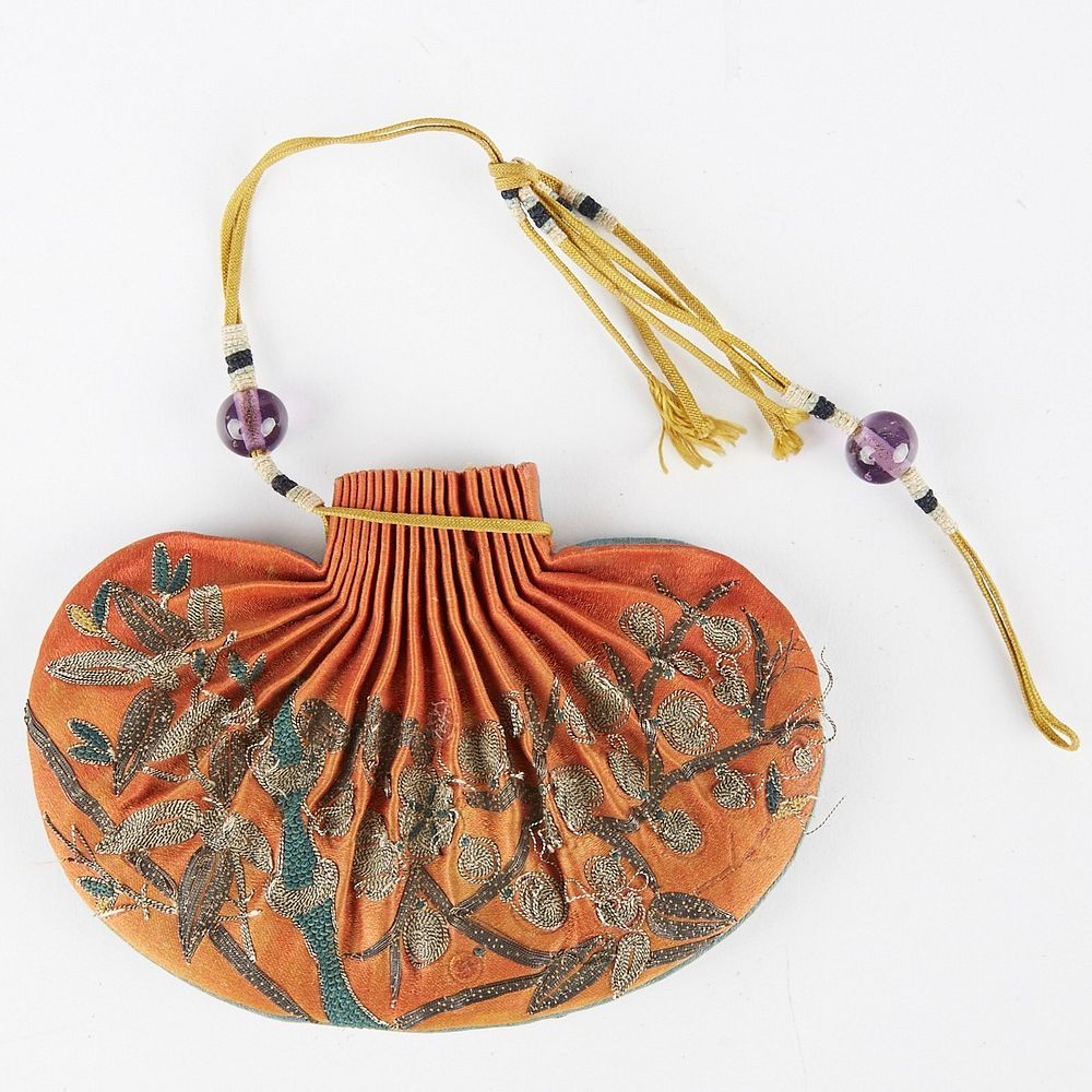 Appraisal: Early th c Chinese Silk Embroidered Purse Early th c