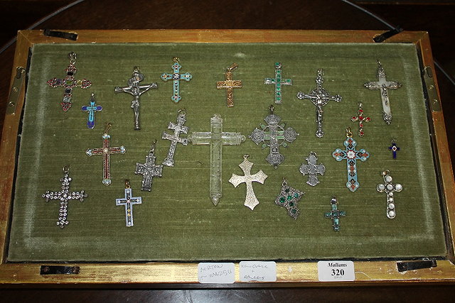 Appraisal: A COLLECTION OF CRUCIFIXES including a French rock crystal with