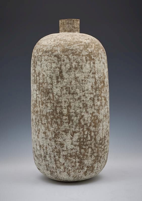 Appraisal: Claude Conover large stoneware vase Patolli t Claude Conover -