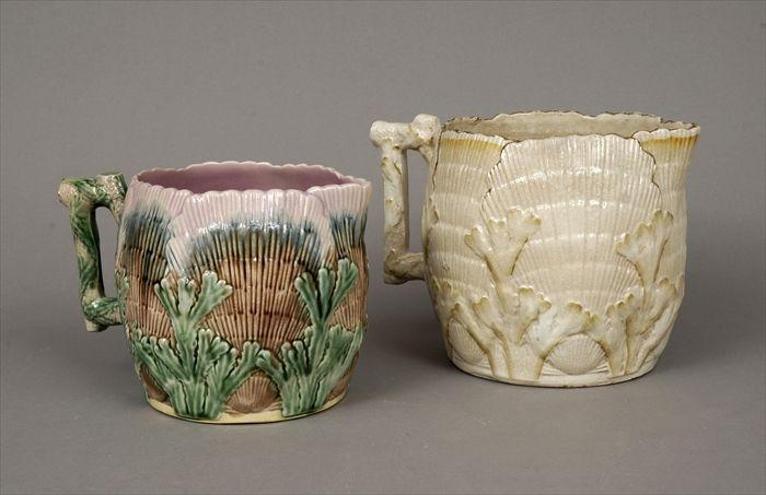 Appraisal: Etruscan Majolica Shell and Seaweed Pitcher Marked Together with another