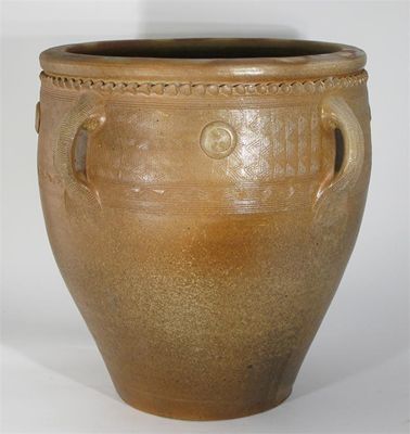 Appraisal: A large stoneware pot by Svend Bayer with four applied