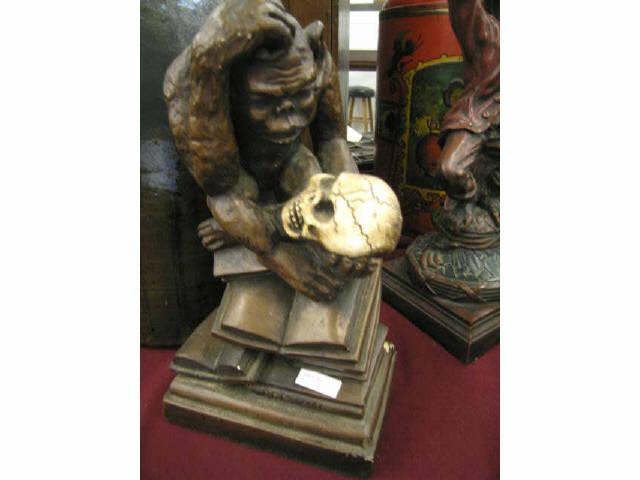 Appraisal: Deco Bronzed Plaster of Monkey Skull Darwin