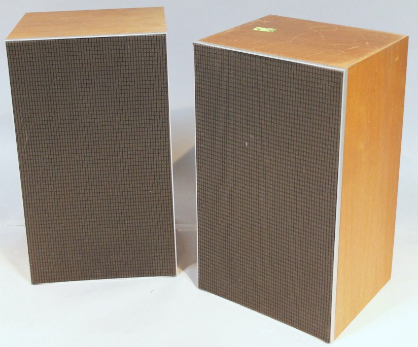 Appraisal: A pair of thC Leak music speakers with meshwork fronts