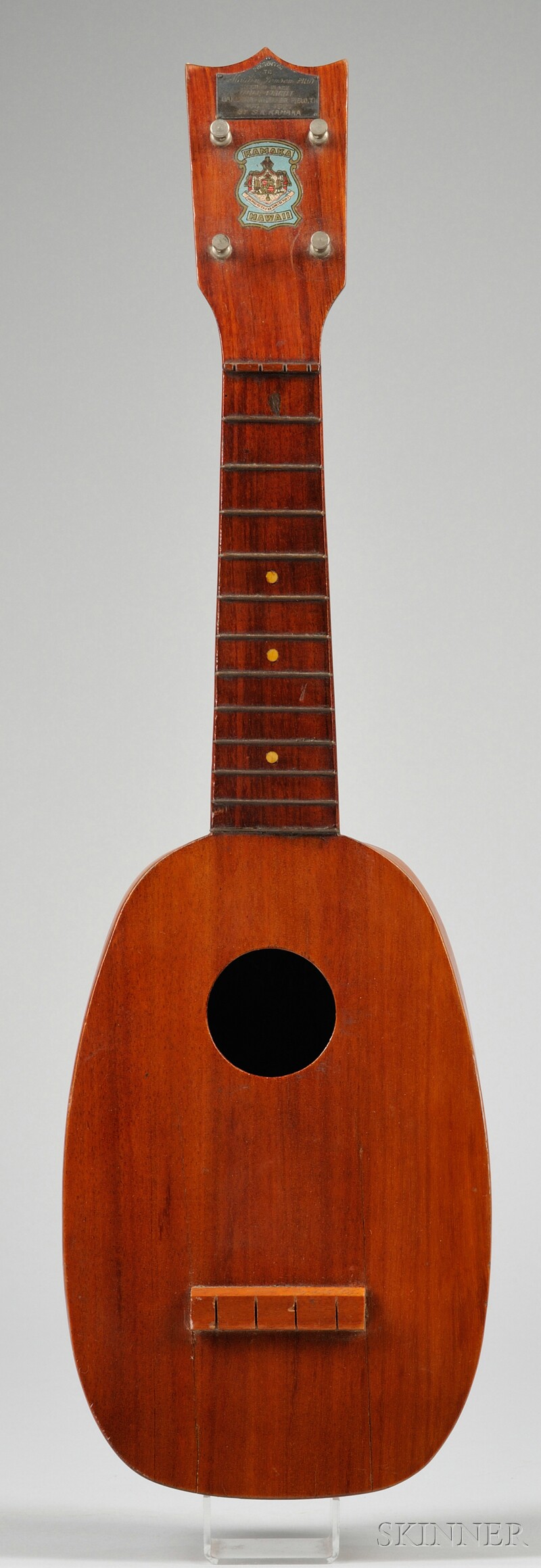 Appraisal: Hawaiian 'Ukulele Samuel Kamaka Honolulu labeled KAMAKA SPECIAL PINEAPPLE UKULELE