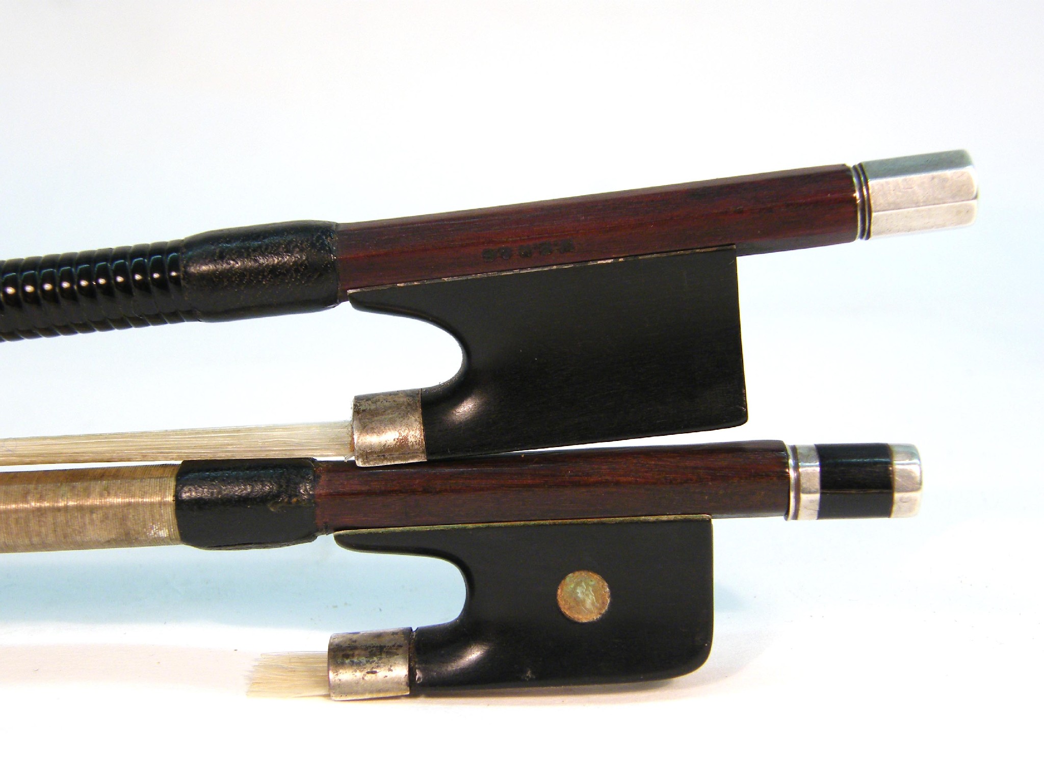 Appraisal: English silver mounted violin bow by W E Hill Sons