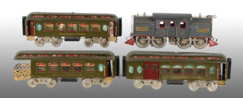 Appraisal: Lionel No Standard Gauge Passenger Set Description Pre-war Includes set