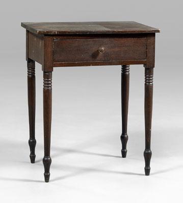 Appraisal: Southern Federal walnut table one-drawer stand with dovetailed construction poplar